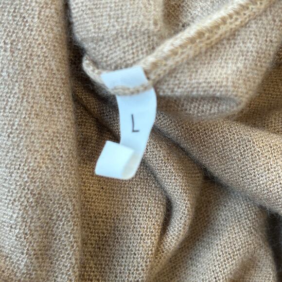 Prive 45 Cashmere? V Neck Sweater Large Tan Thrashed Designer Luxury Grunge Cozy - Picture 15 of 16